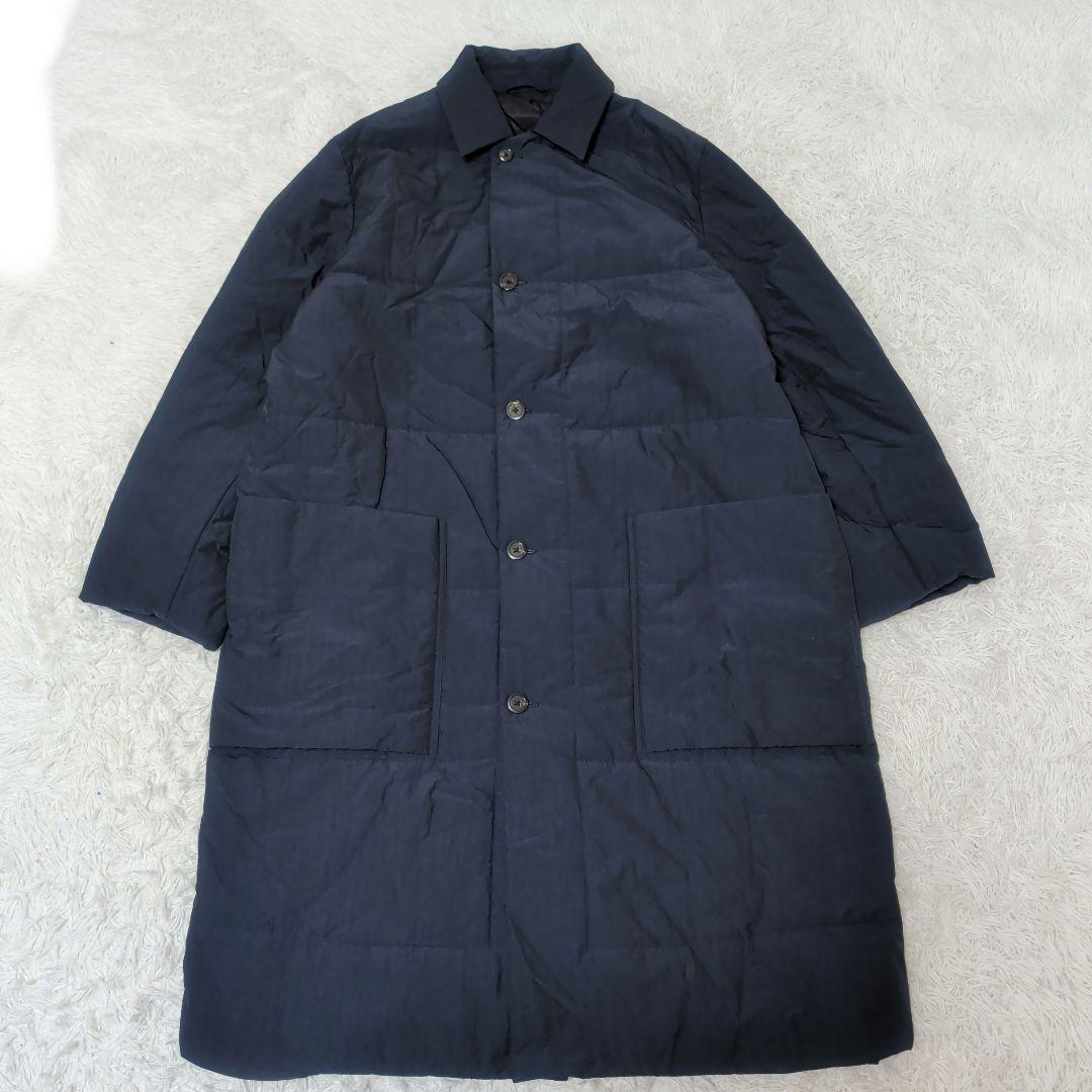 タグ付 エディフィス ラブークル 中綿 ロング ステンカラーコート 48 紺