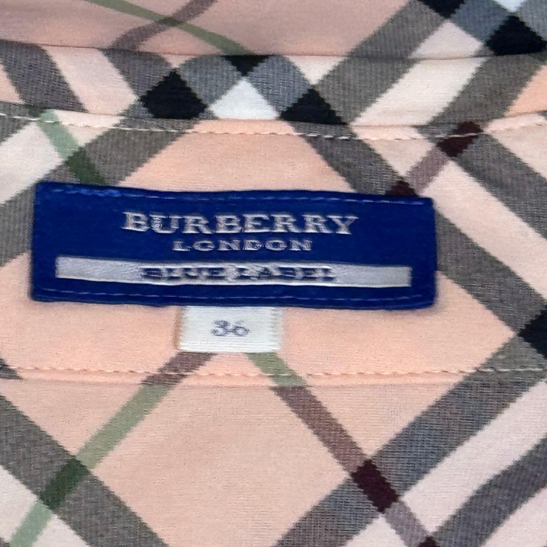 【美品】バーバリーブルーレーベル ブラウス ノバチェック 36 ベージュ