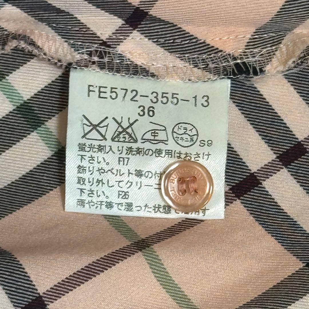 【美品】バーバリーブルーレーベル ブラウス ノバチェック 36 ベージュ