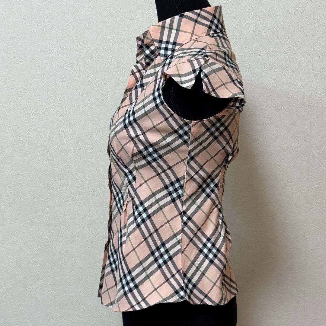 【美品】バーバリーブルーレーベル ブラウス ノバチェック 36 ベージュ