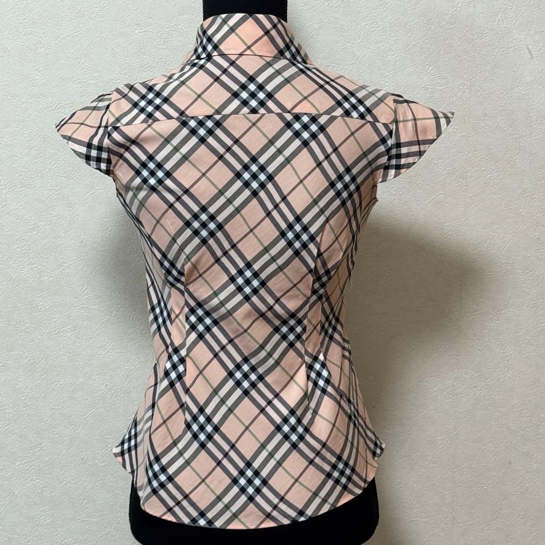 【美品】バーバリーブルーレーベル ブラウス ノバチェック 36 ベージュ