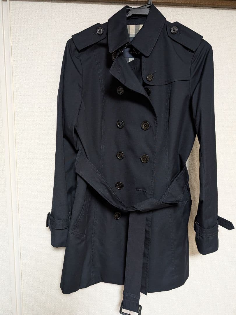 Burberry ネイビー ショート トレンチコート 40