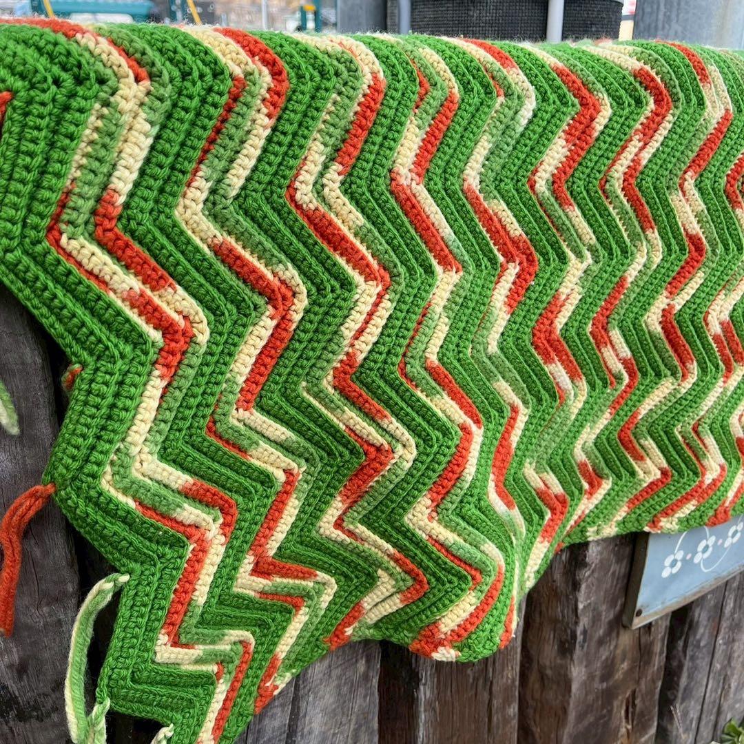 【USA vintage】グラニーブランケット ラグ アメリカ ビンテージ