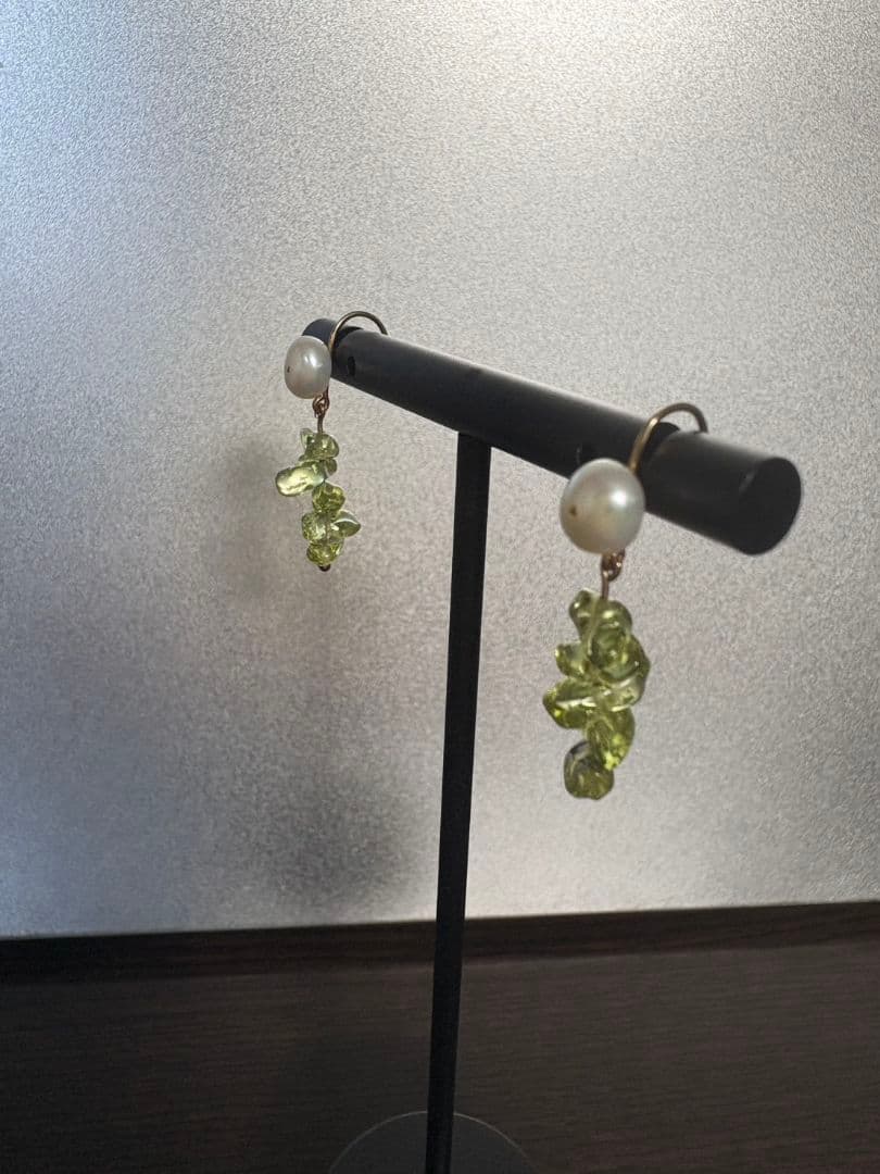 K18 ペリドットパール　ピアス