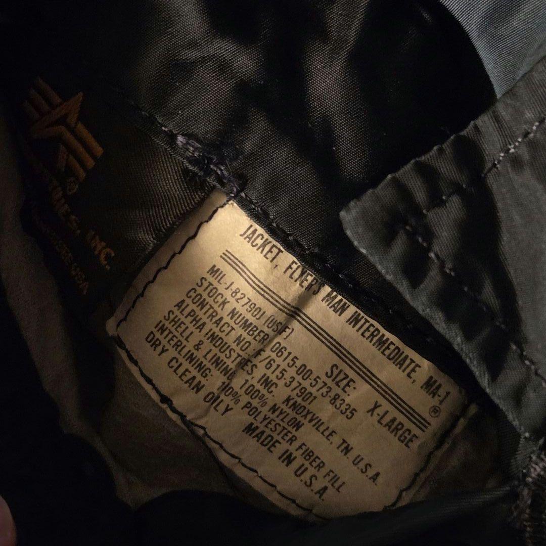 90s USA製 ALPHA INDUSTRIES MA-1 SIZE-XL