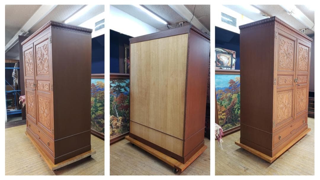 K25　美品　イギリス製　鍵付き　ワードロープ