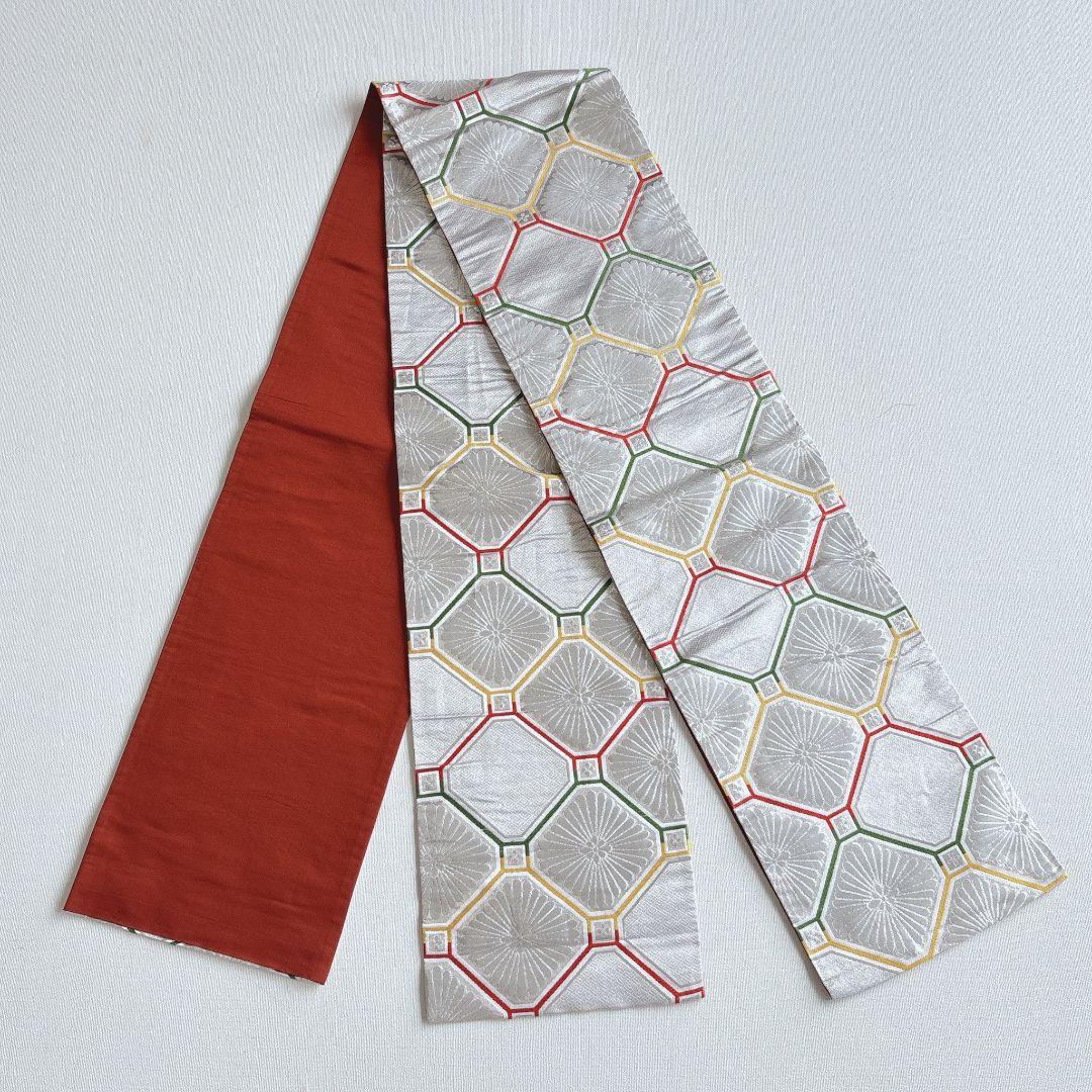 フルセット　七五三７歳女児　茶色地　桜　袋帯　シルバー地　長襦袢付　7292