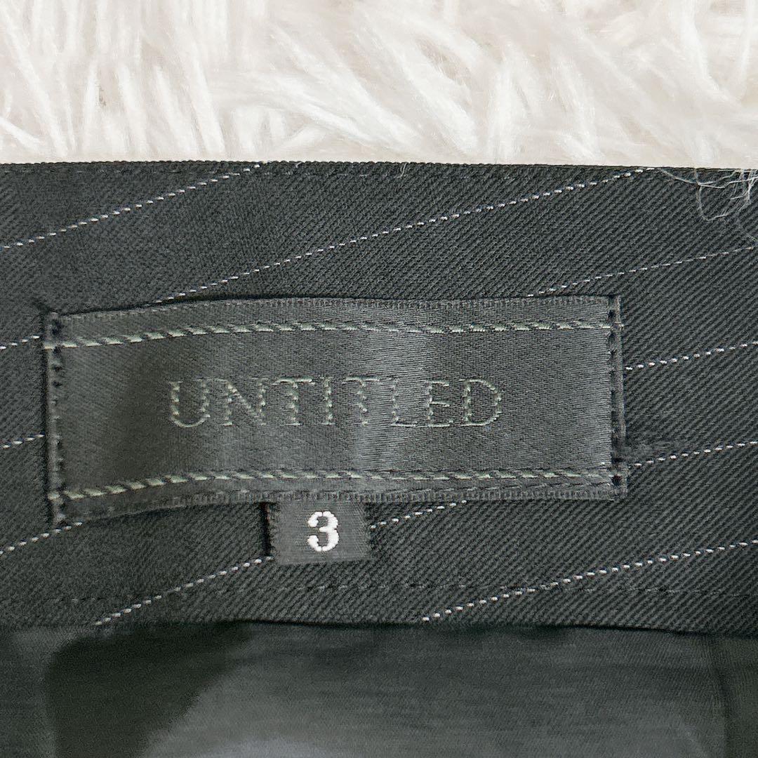 未使用級✨ UNTITLED パンツスーツ セットアップ ストライプ 黒 M～L