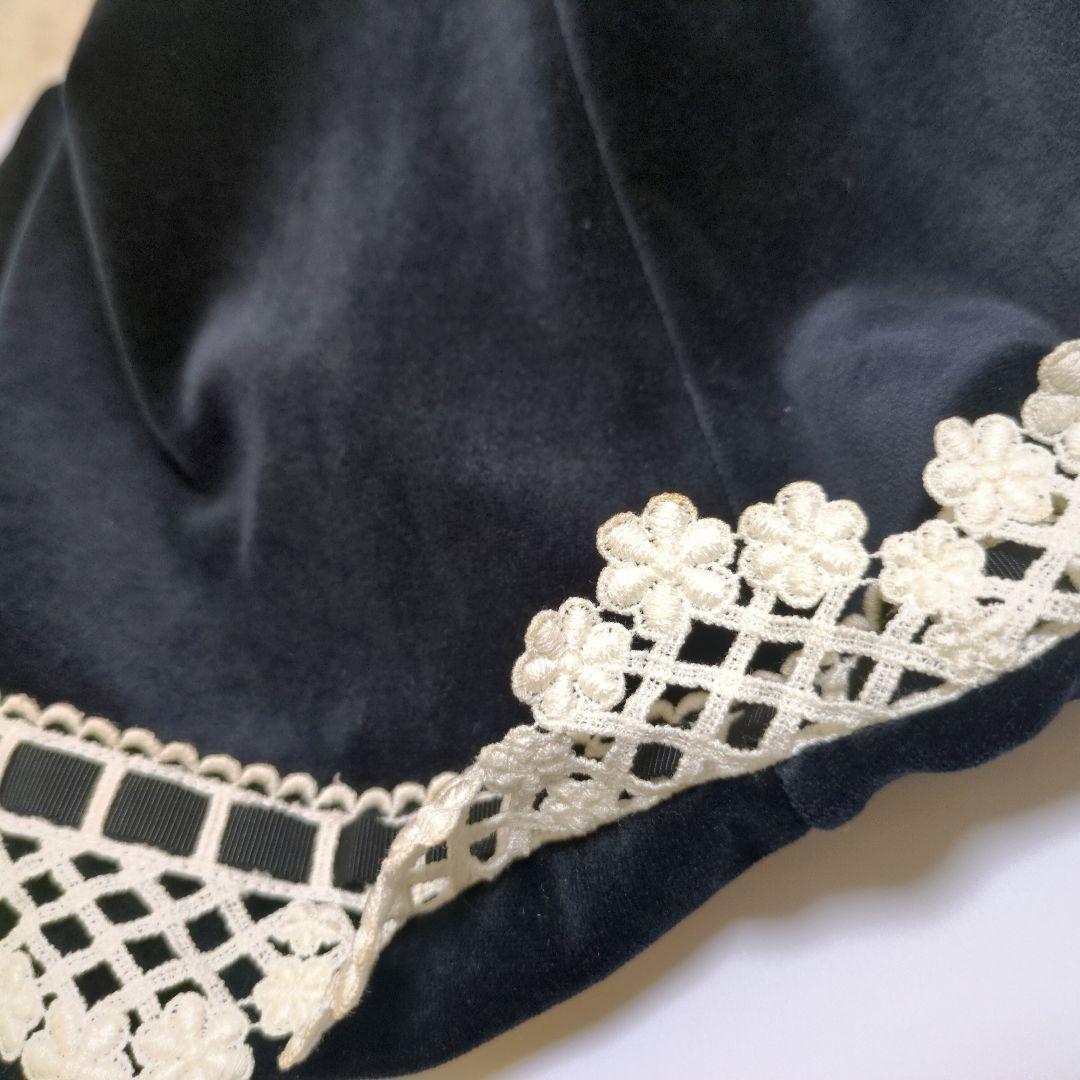 希少✨️Emily Temple ベロアワンピース❁レース刺繍 大人可愛い 黒