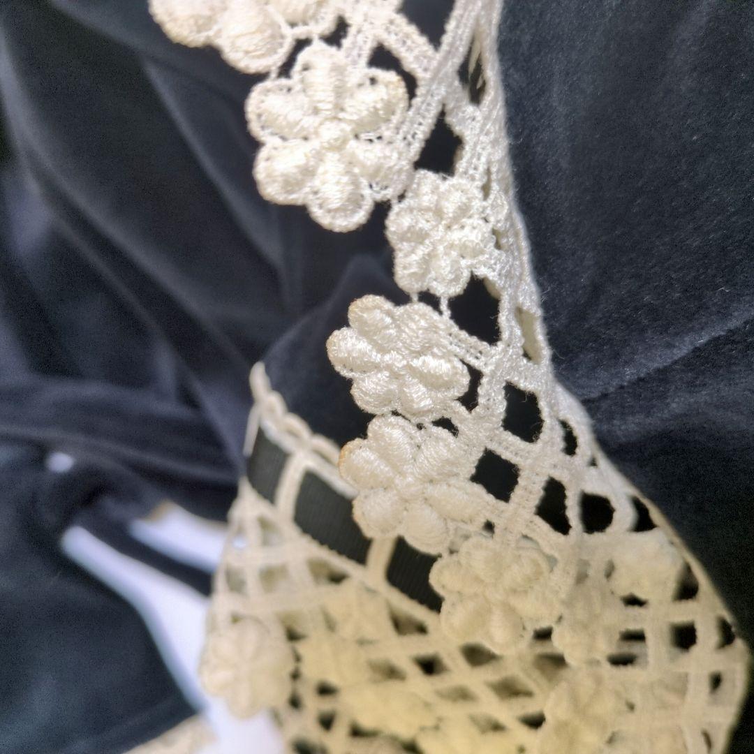 希少✨️Emily Temple ベロアワンピース❁レース刺繍 大人可愛い 黒