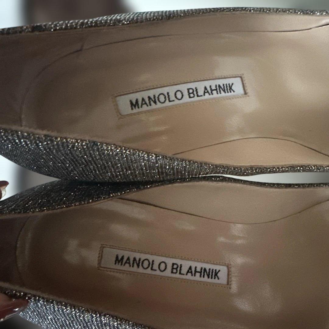 ゆきんこ　ManoloBlahnikマノロブラニク パールビジューパンプス