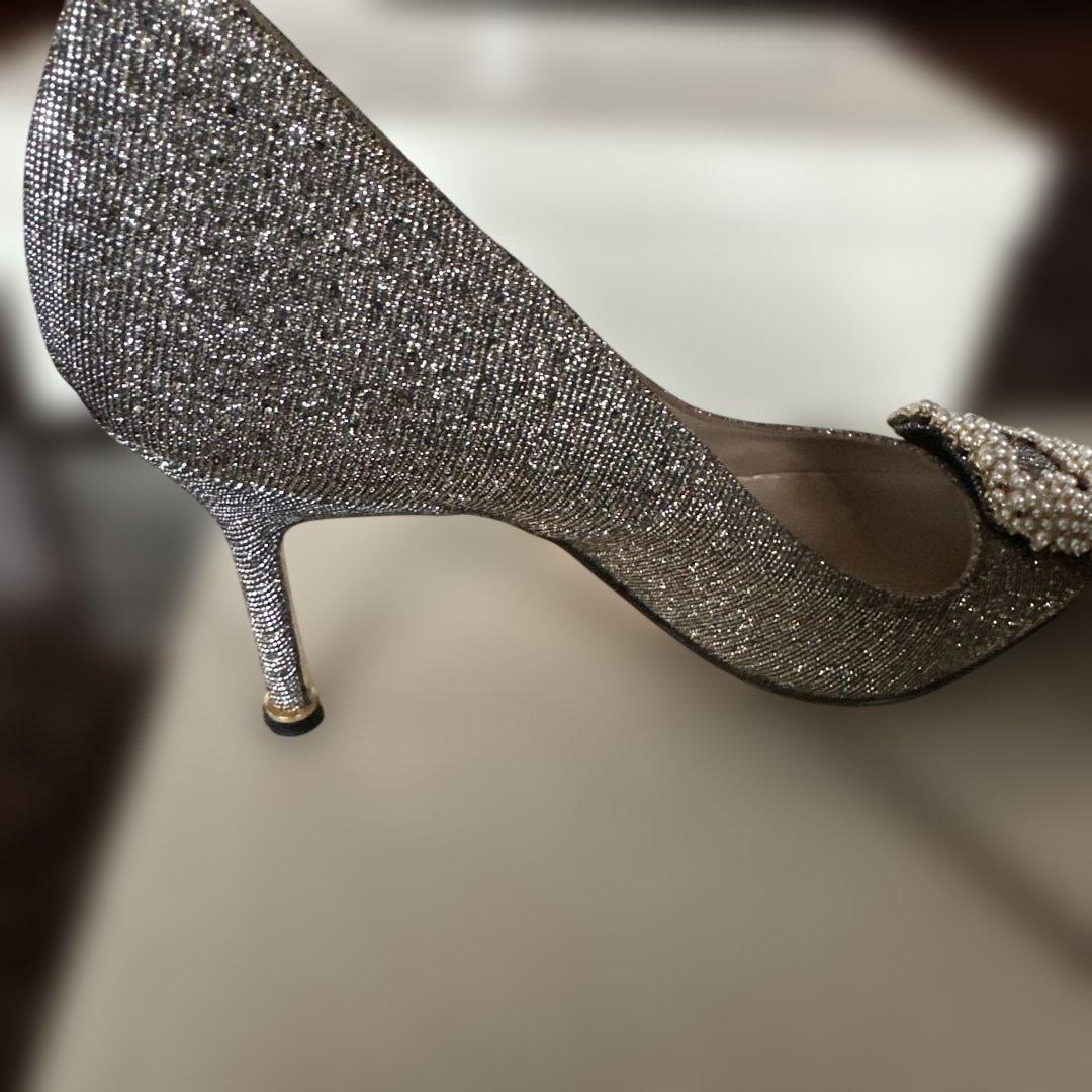 ゆきんこ　ManoloBlahnikマノロブラニク パールビジューパンプス