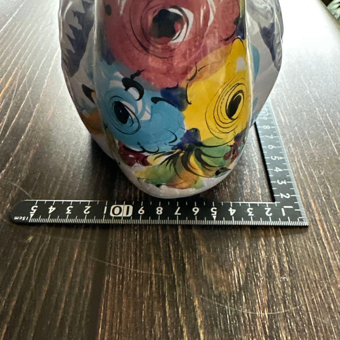 鳥の形の花瓶　花器　小物入れ　オブジェ　置物　陶磁製　　ポルトガル製　手描き