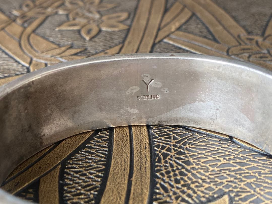 インディアンジュエリー シルバーバングル マルチカラーインレイ Navajo