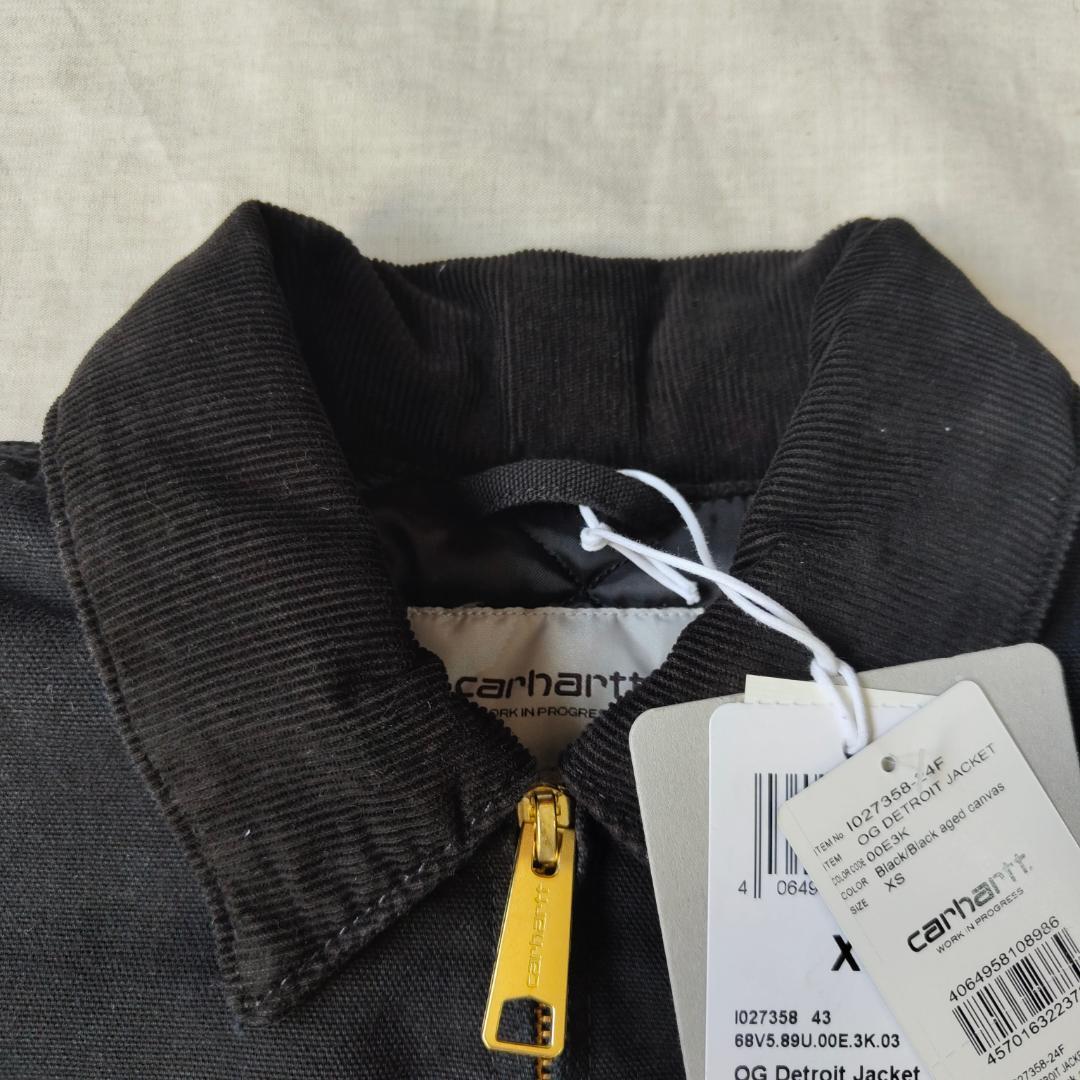 未使用 カーハート OGデトロイトジャケット ブラック エイジドキャンバス XS
