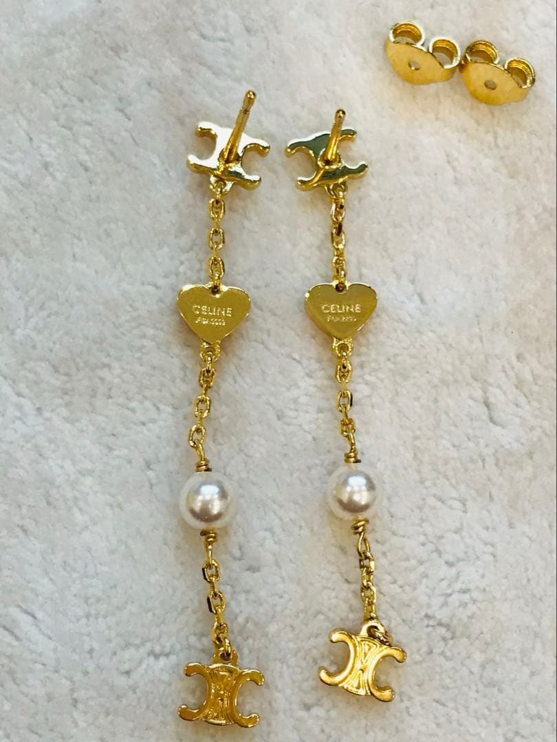セリーヌ　ロング　パール　ピアス