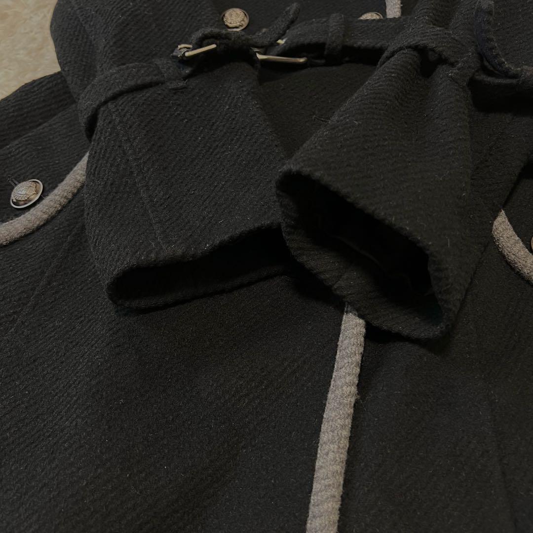 バーバリーブルーレーベル アンゴラ トレンチコート ダブル 銀ボタン ブラック