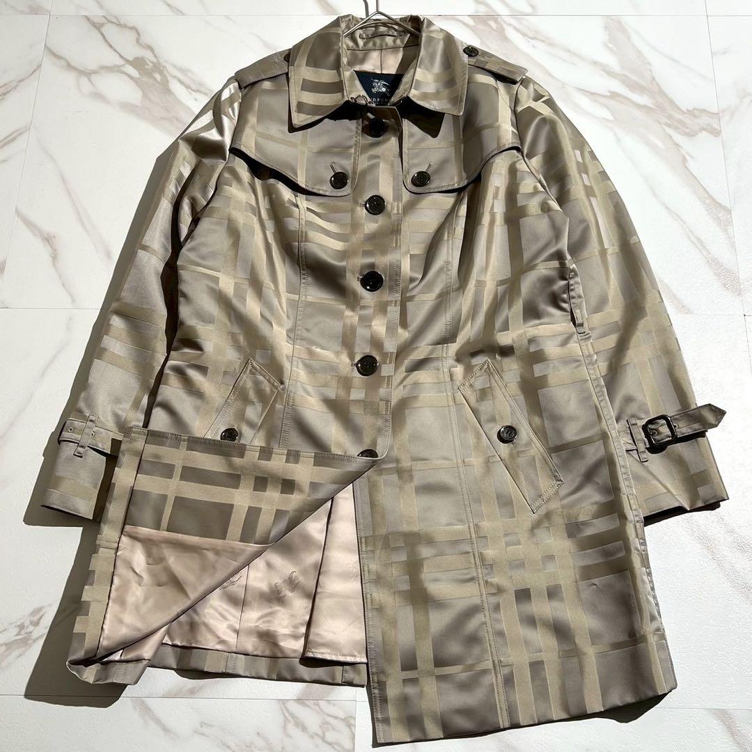【未使用級/44】バーバリーロンドン トレンチコート ノバチェック 刻印ボタン