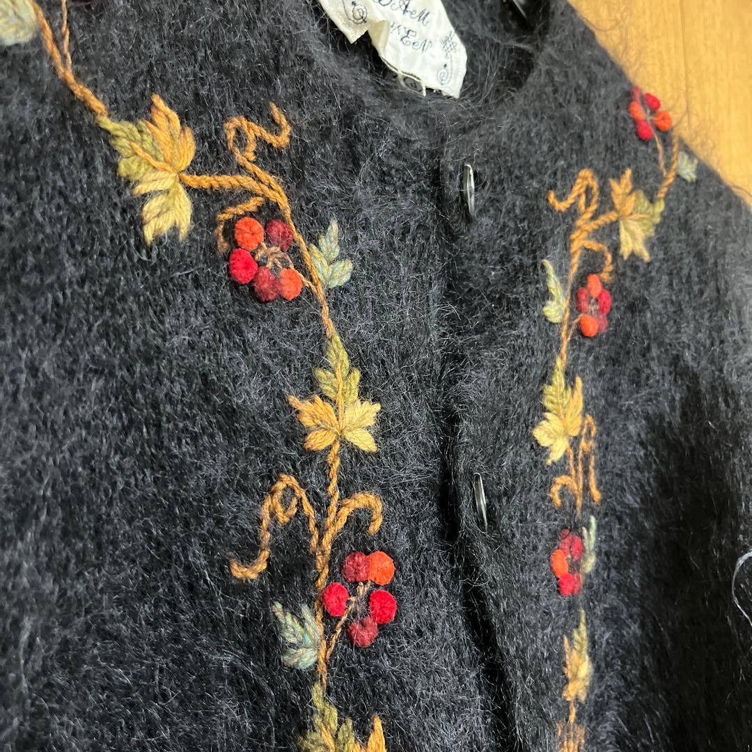 NOILL モヘア 刺繍カーディガン