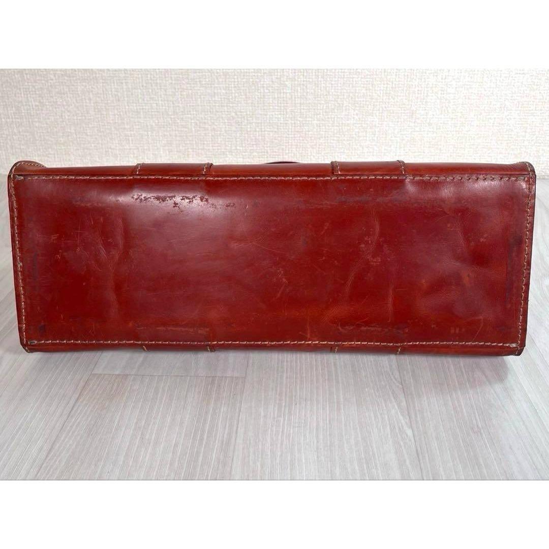 【良品】HERZ/ヘルツ　トート バッグ　オールレザー　自力式　A4収納　赤茶