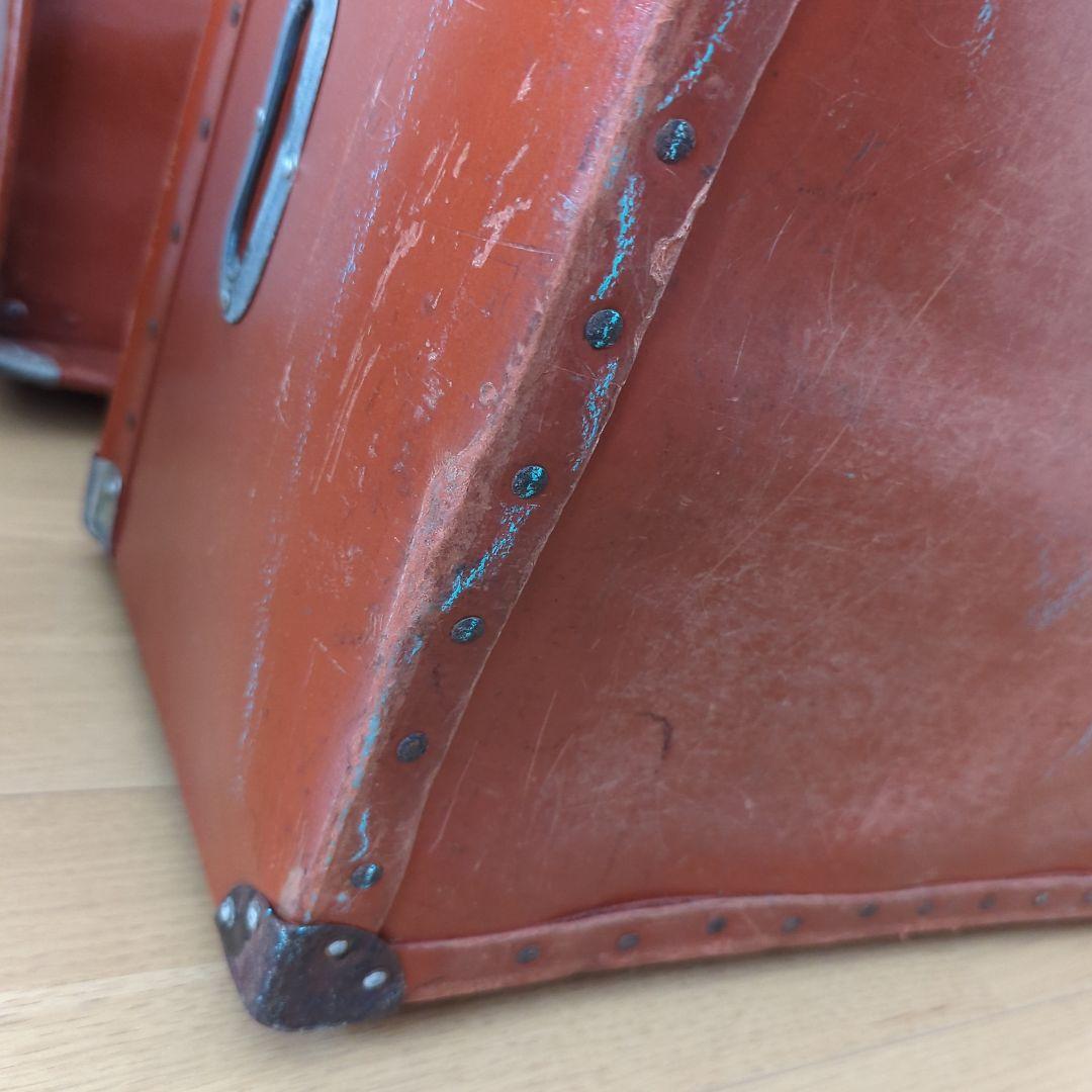 ボテ箱希少蓋付き朱ケース古道具 アンティーク レトロ 年代レア 古美術コンテナ