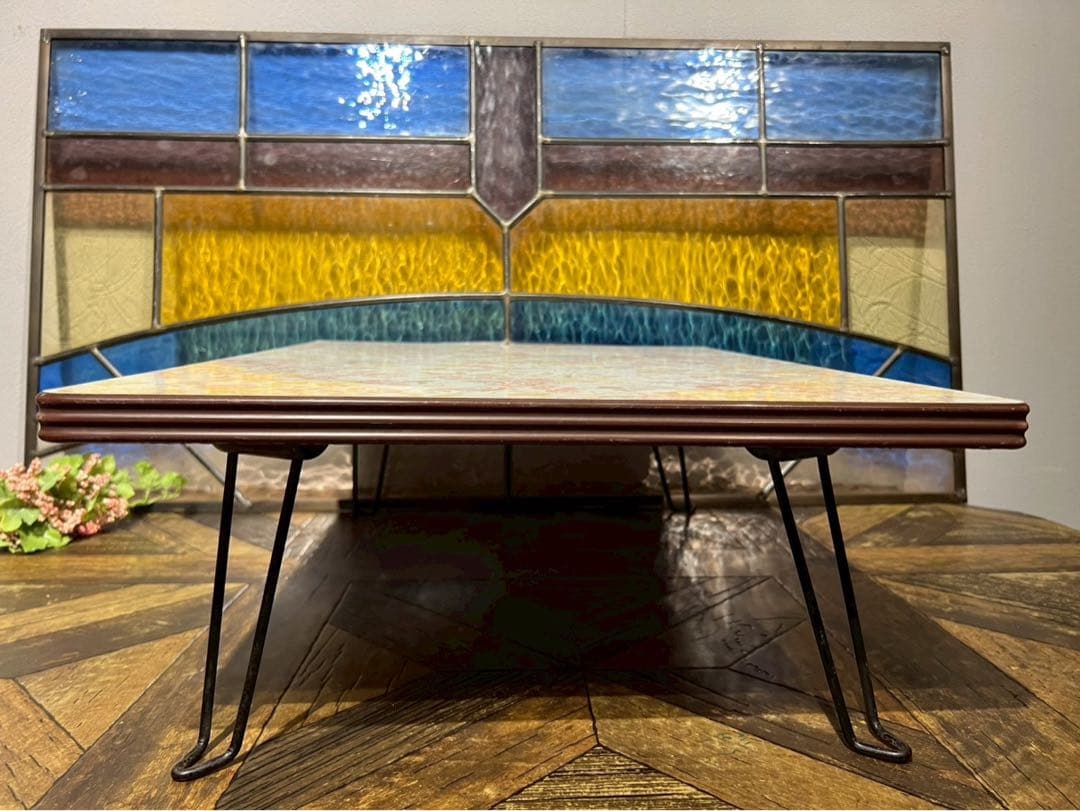 折りたたみテーブル 昭和レトロ 当時物 花柄 センターテーブル インテリア