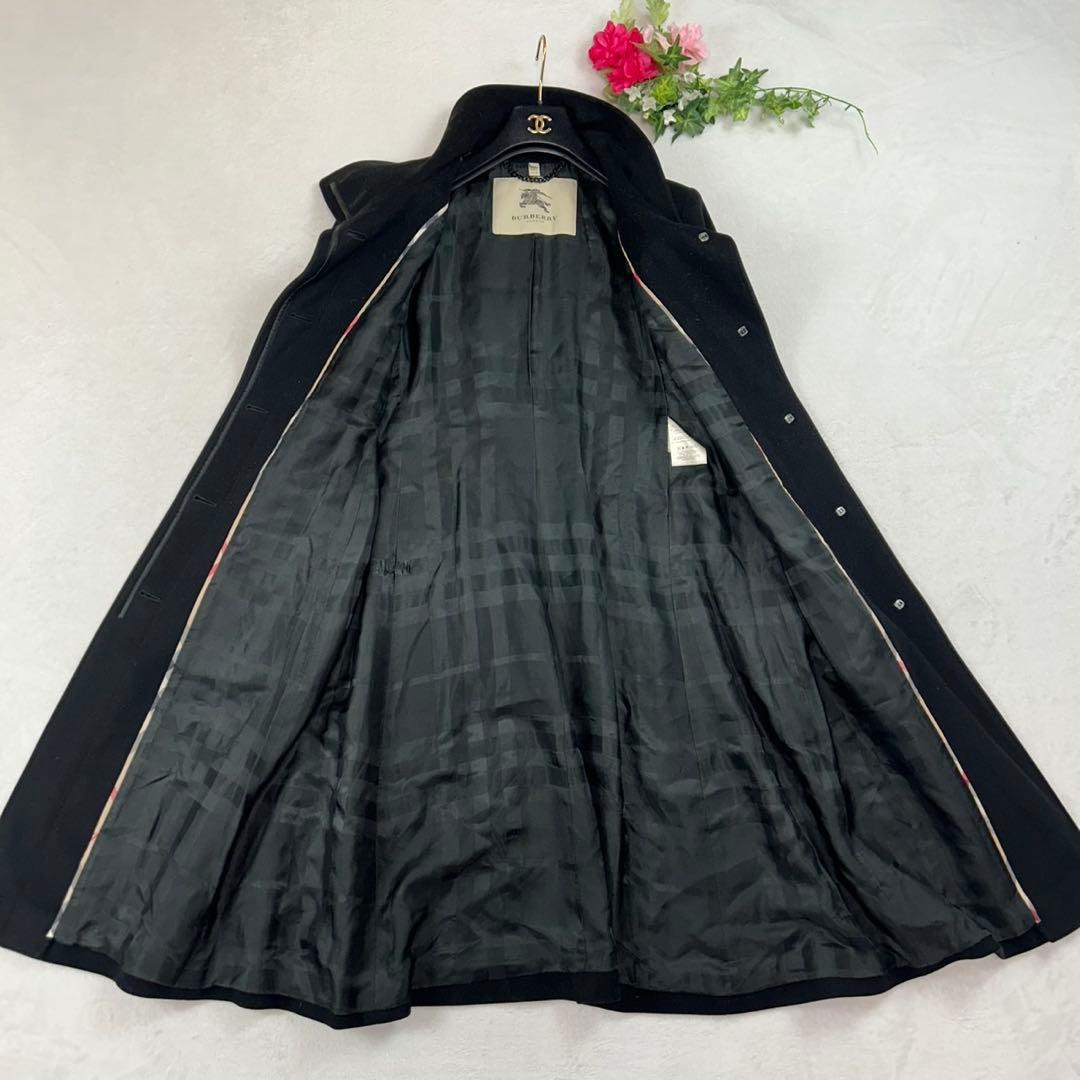 K542 M バーバリーロンドン ステンカラーコート ネイビー レディース