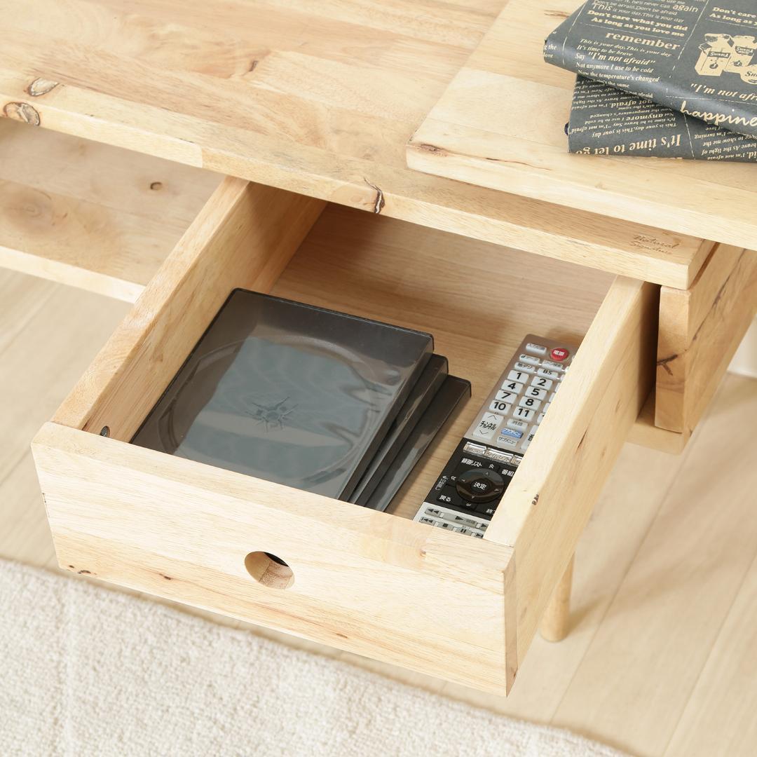 伸縮回転式テレビボード/ローボード 幅103～166 ナチュラル 天然木