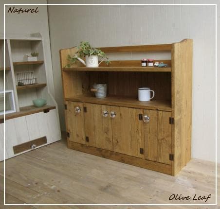 サイズ、デザインオーダー可！4扉ローキャビネット●ナチュラルブラウン●受注製作