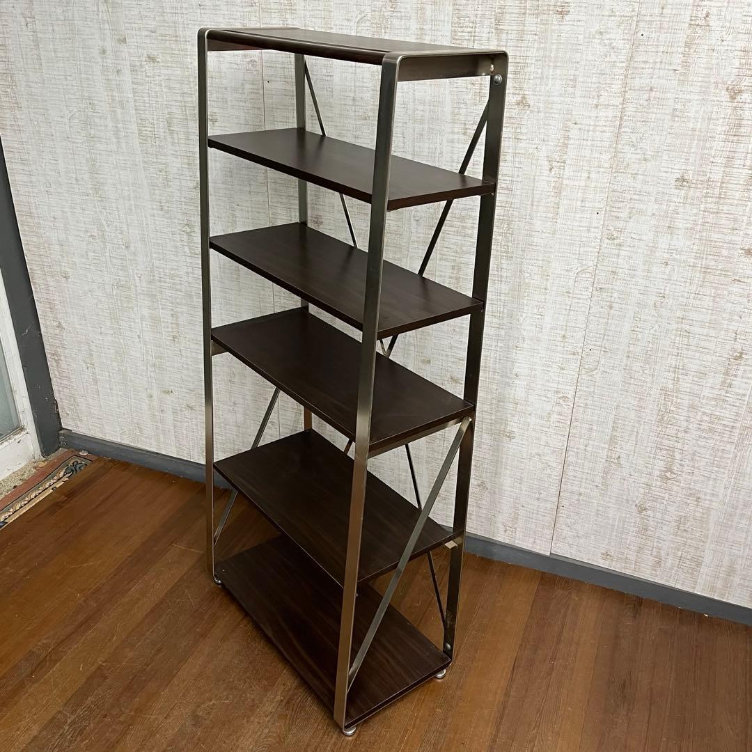 【アンティーク】アイアンフレーム 木製天板 シェルフ 飾り棚 インダストリアル