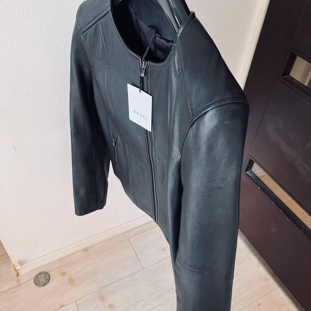 新品☆ ANAYI ラムレザーファスナー　ジャケット/セオリー、23区、ロペ