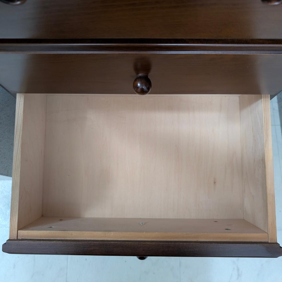 ウッド チェスト 木製 引き出し 5段 無垢材 国産 ビンテージ ブラウン