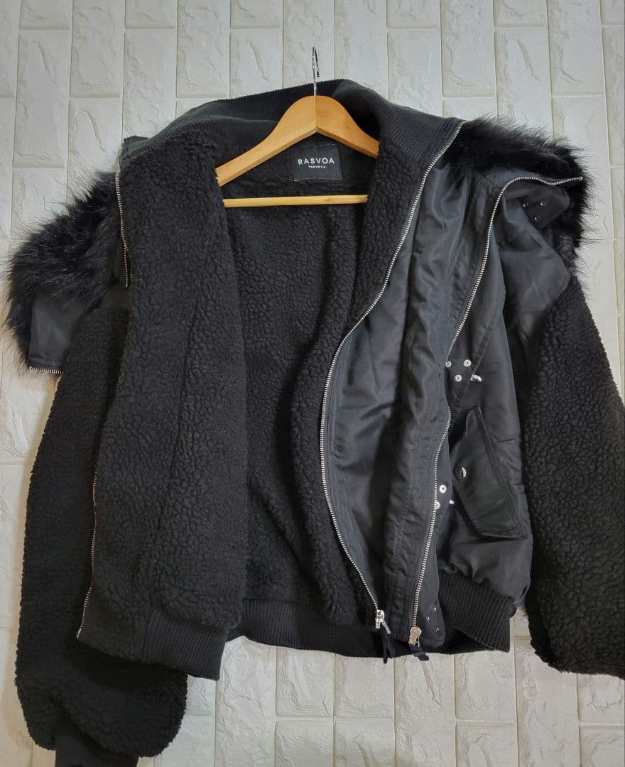 RASVOA ファイヤーマンボアフライトジャケット N-2B黒 y2k サイズＦ