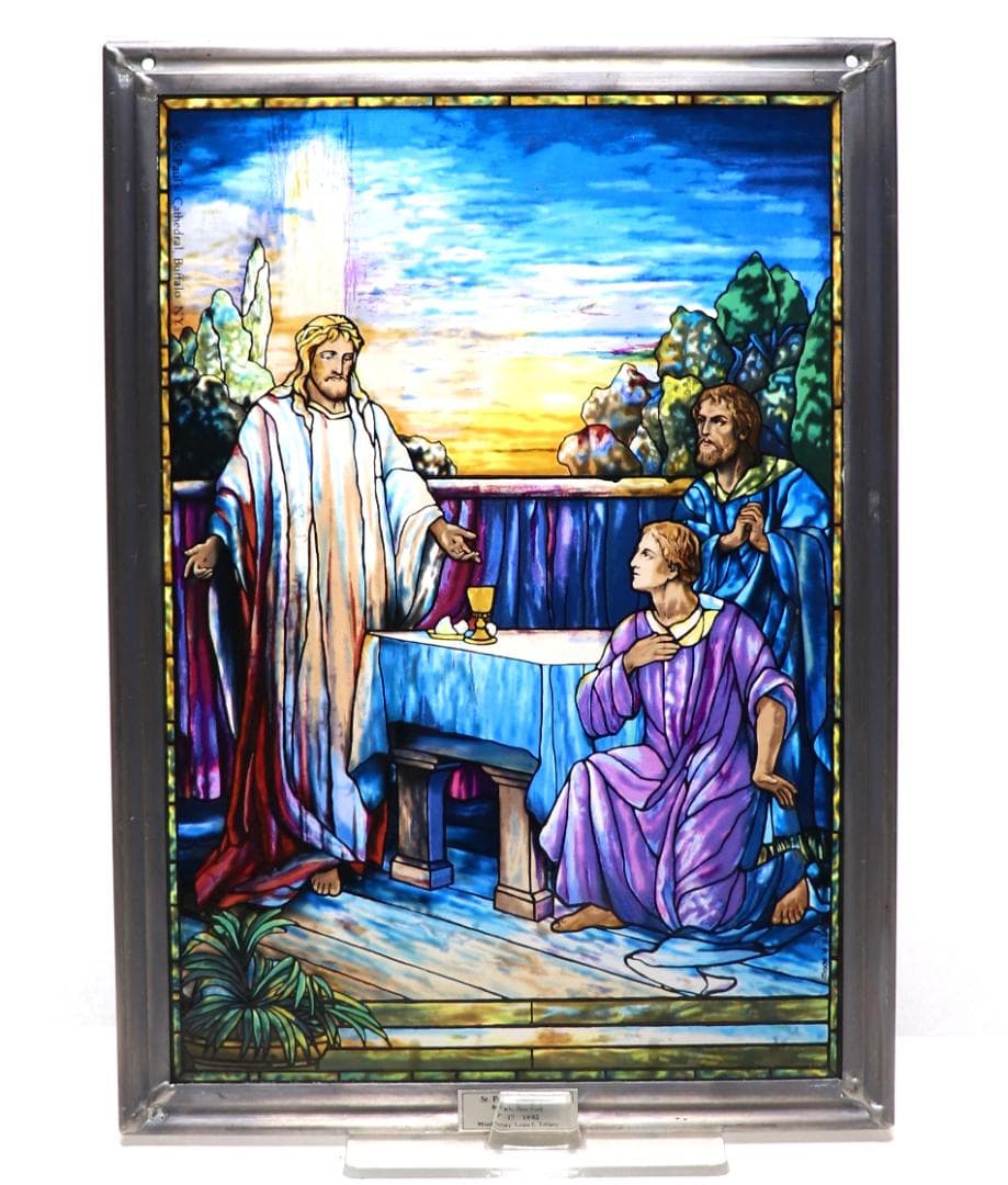 ルイス・C・ティファニー ヴィンテージ ステンドグラス エマオへ向かうキリスト