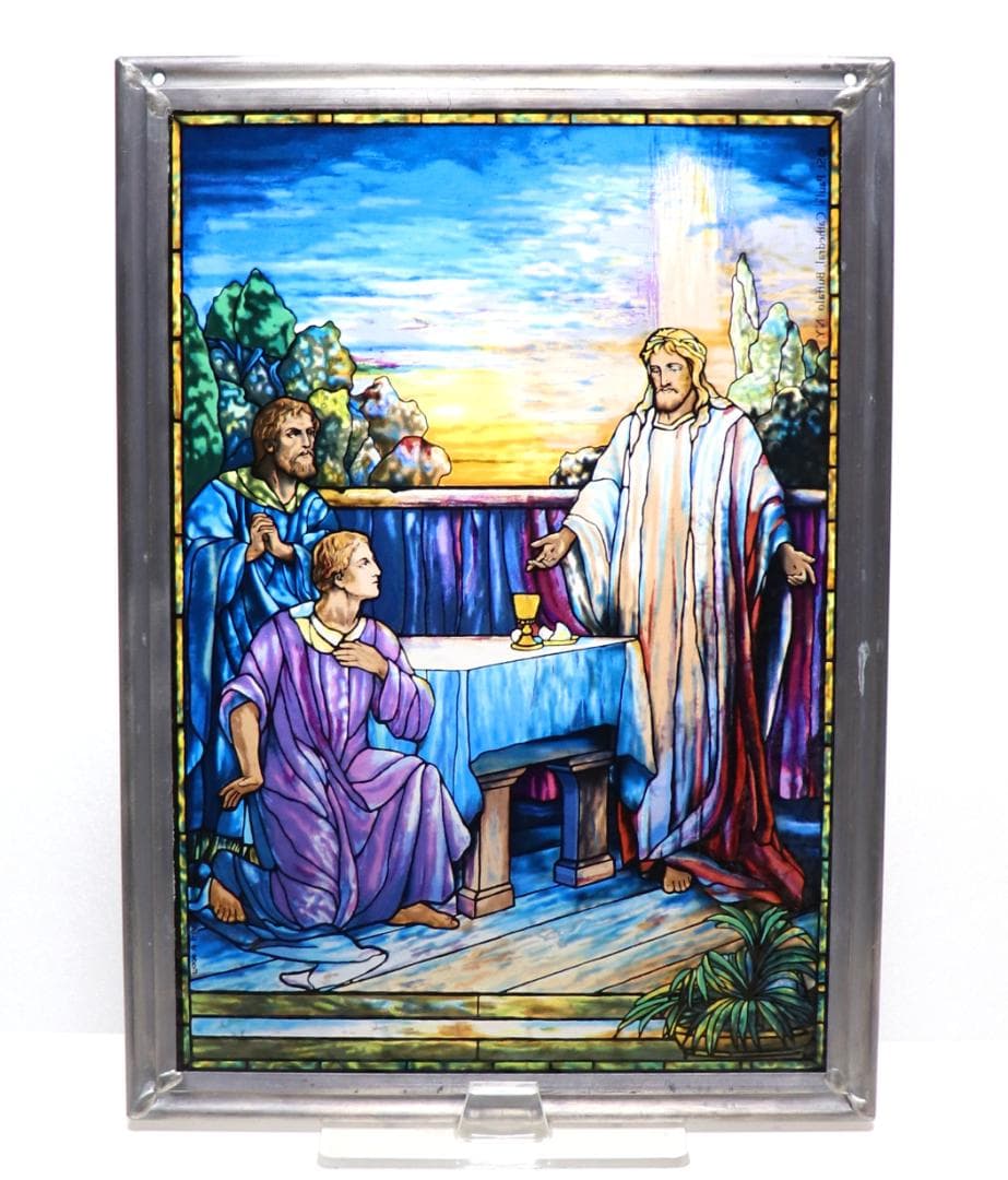 ルイス・C・ティファニー ヴィンテージ ステンドグラス エマオへ向かうキリスト