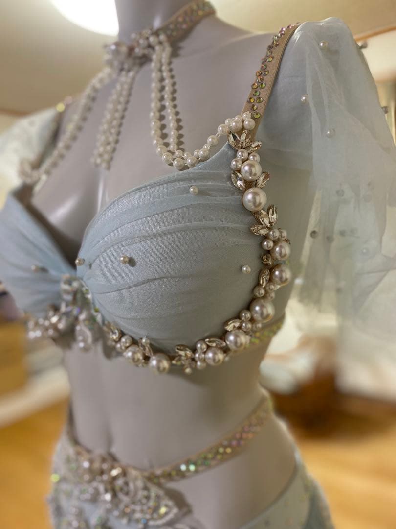 ベリーダンス セットアップ 水色