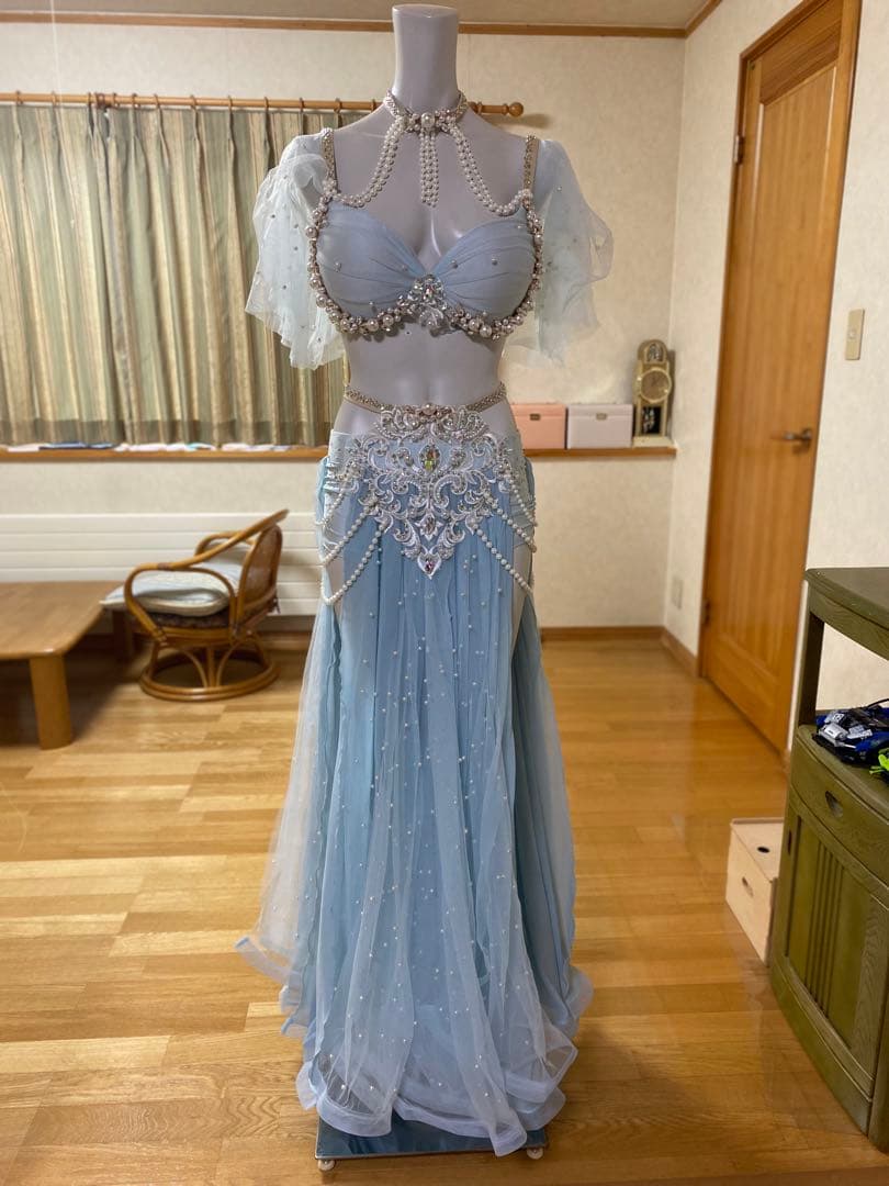 ベリーダンス セットアップ 水色