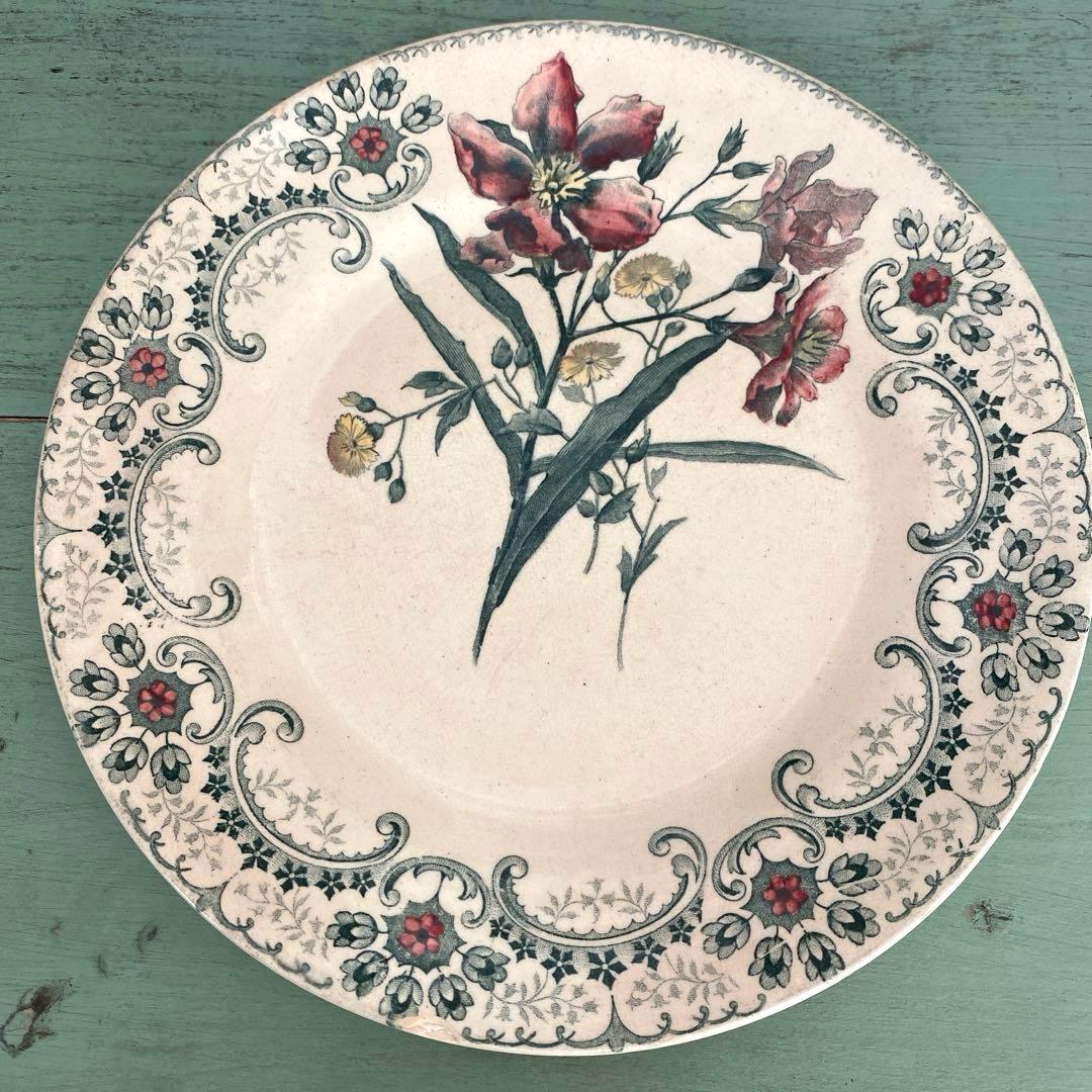 フランス アンティーク ショワジールロワ 切り花　平皿プレート【要確認】C