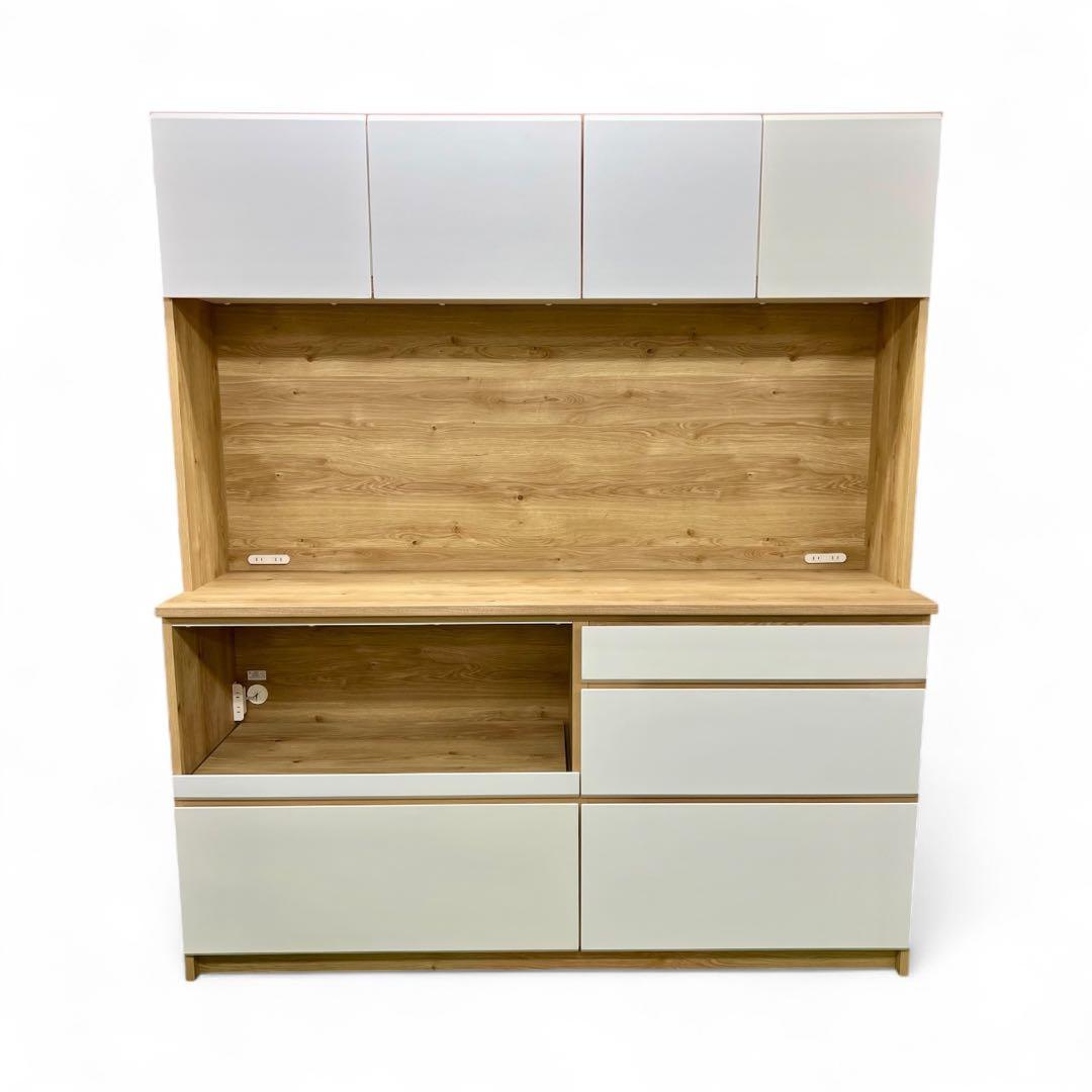 2025年購入【大川家具/KAGUCOCO】マカロン 食器棚 マットホワイト