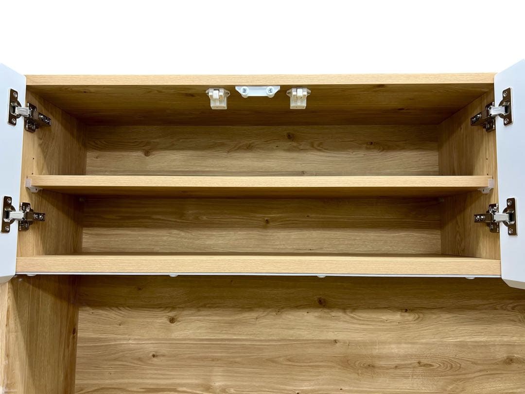 2025年購入【大川家具/KAGUCOCO】マカロン 食器棚 マットホワイト