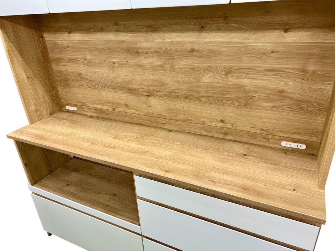 2025年購入【大川家具/KAGUCOCO】マカロン 食器棚 マットホワイト