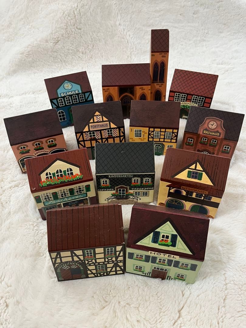 木製オルゴールセット 12個 ドイツ建物