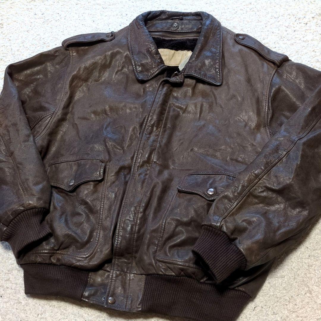 値下げ中2-2 90s古着VINTAGEレザージャケット　ライナー付き