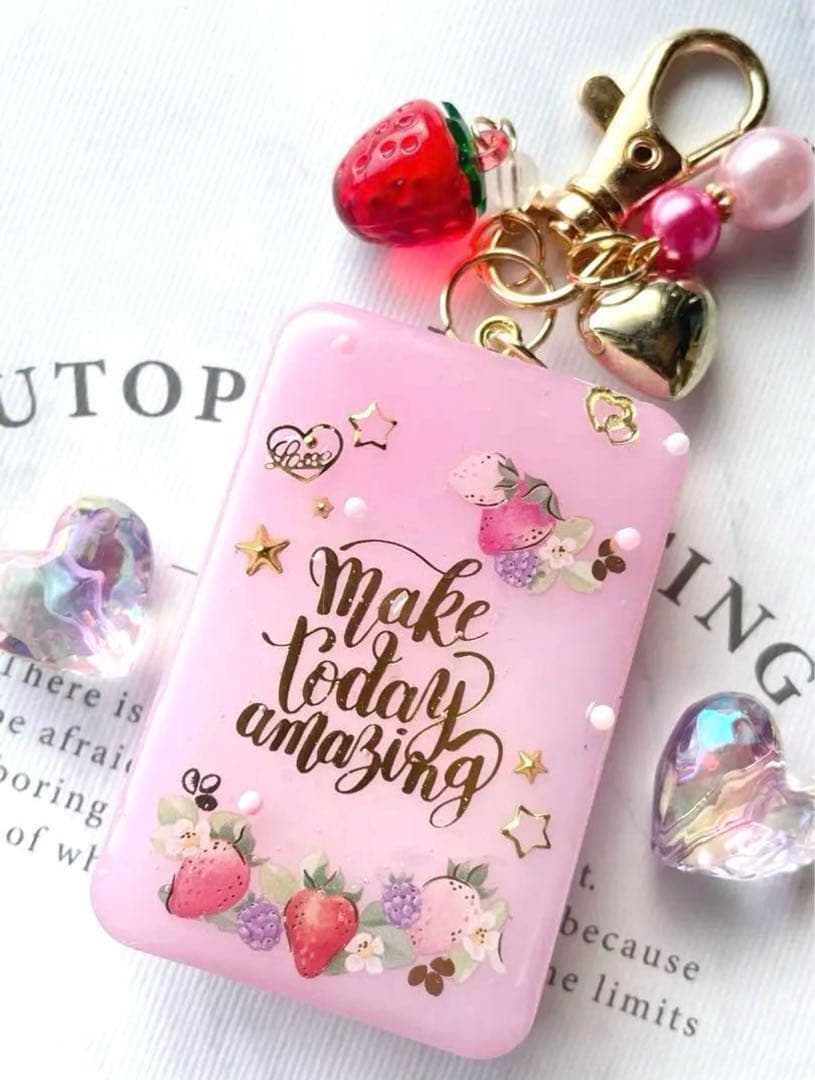 シャカシャカキーホルダー　夏カラーBlue×pinkポッキーシェイカー