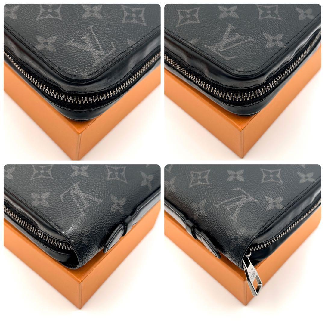 【美品】ルイヴィトン エクリプス ジッピーXL 長財布 クラッチ メンズ 大容量