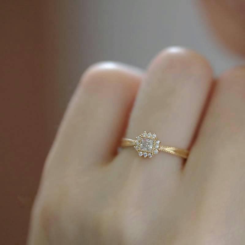 【Order Made】指輪　K14 刻印あり　ジルコン　ハンドメイド