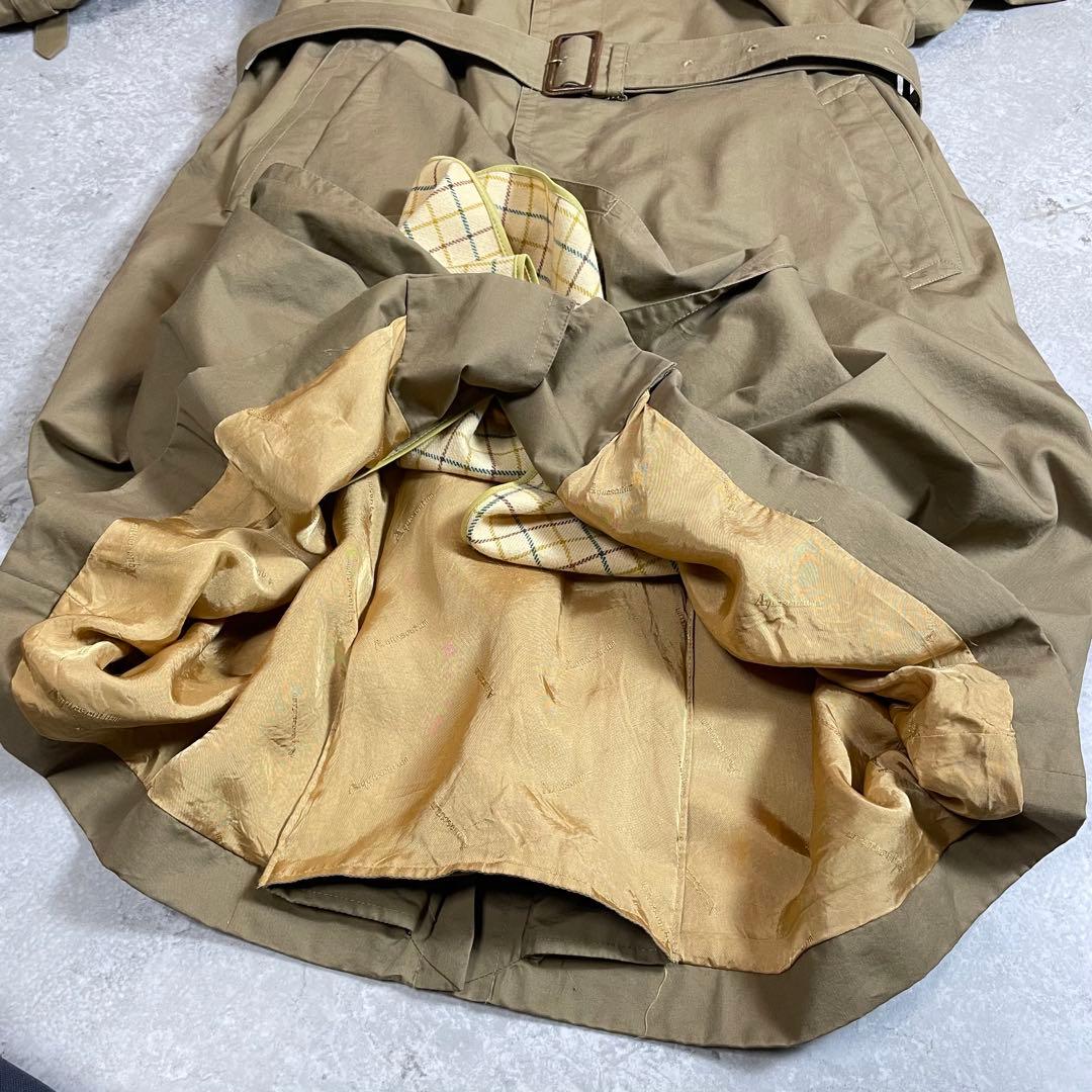 【美品 英国製】Aquascutum シングルトレンチコート マキシ丈