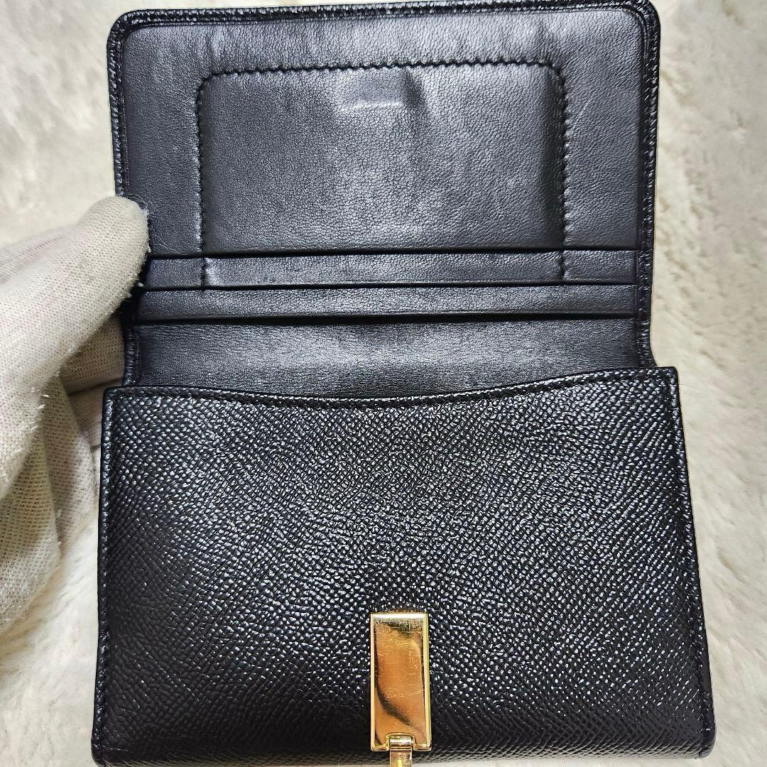 ✨極美品　付属品完備✨ブルガリ　二つ折り　ロゴクリップ　レザー　ブラック