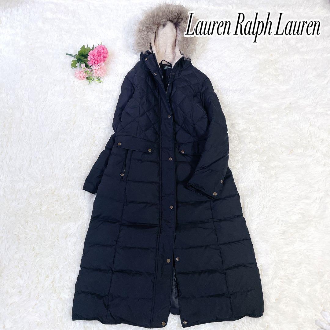 美品　ローレンラルフローレン　ロング丈キルティング　ダウンコートジャケット　黒
