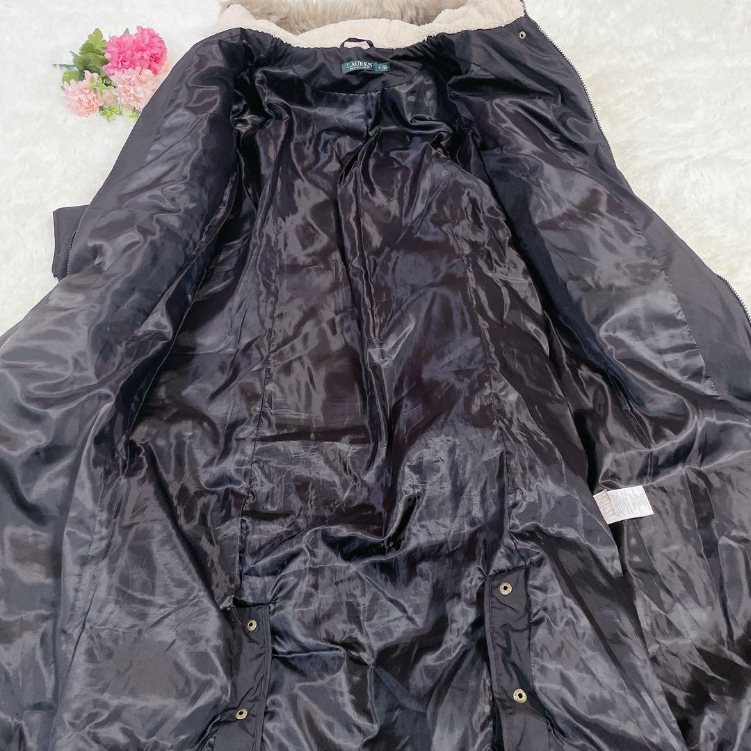 美品　ローレンラルフローレン　ロング丈キルティング　ダウンコートジャケット　黒